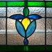 Victorian Stained Glass Panel With Emerald Green Border