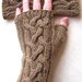 Tan Fingerless Gloves for Women
