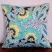 Amy Butler Home Décor Lark Floral Couture Charcoal Aqua Citrine Gray 18x18 cushion cover