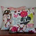 Two Decorative Pillow Covers French Journal by Michael Miller 18x18 Cushion Cover Birds Butterflies