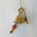 Beaded Garden Chime. Windchime with Multicolored Glass Beads. Funky Flowers 5. Red Lady Bug. Brass Bell