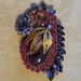 Extraordinary Vintage Brooch in Pink and Purple Austrian Crystal