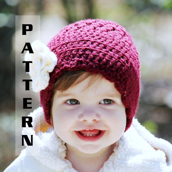 crochet hat pattern ribbed newborn newborn Pattern Cloche  flower hat  months with  Girl 12 Crochet