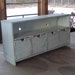 TV Cabinet Storage Bench 48 Inch wide SHABBY CHIC Plazma big screen Entertainment Center White over Robins Egg Blue Primitive caribbean