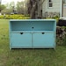 TV CABINET Primitive Robins Egg Blue Storage Entertainment Center Shabby Chic and Distressed wood wooden
