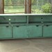 58" wide Distressed Turquoise TV cabinet big screen plasma T V