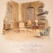 30s Vintage Interior Design Ad Poster Home Library Antique Furnishings Magazine Print for Mixed Media or to Frame New York Depression Era