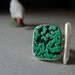 Malachite and Stick Pearl Ring in Sterling Silver with 14kt Gold, Modern, Organic