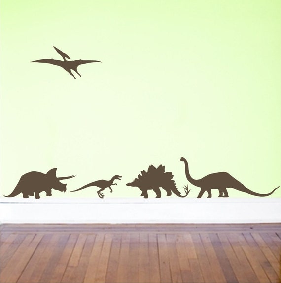 Items similar to Dinosaurs Vinyl Decals wall decal boy room Set