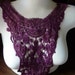 LAST ONE Lace Applique in Plum Aubergine for Garments, Costumes CA 209