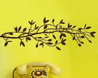 Tree Branch Vinyl Wall Decal SALE- Small Leafy Branch Graphic item 30022 Vinyl Wall Decal, Sticker