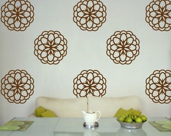 Flower Vinyl Wall Pattern Decals, Flower Burst- 10 Graphics, Vinyl Wall Graphics, Wallpaper, Stickers, item 10025