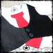 3-6M -- Black Corduroy Vest -- Red Tie -- White Short Sleeve Bodysuit