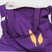 Travel Bag. Briefcase. Kara Bag. Purse. Canvas Tote in Deep Purple with Mustard Feathers. Handbag. Summer Fashion. Boho Chic.