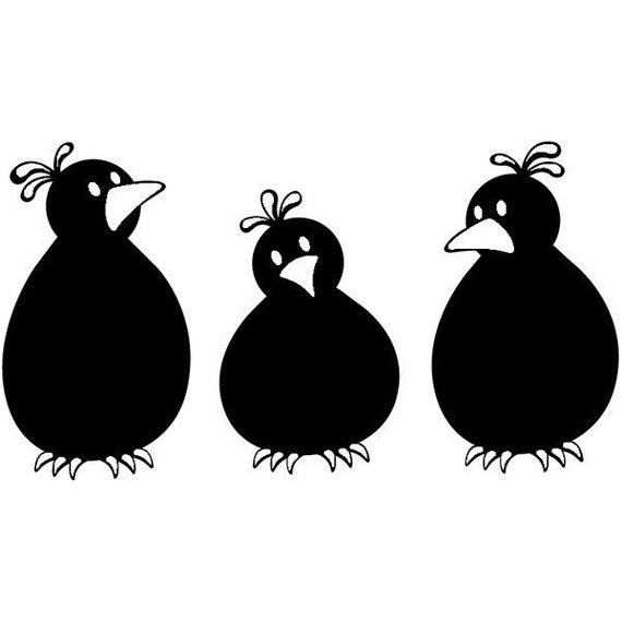 Bird Wall decals set of three vinyl wall art fun quirky