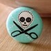 Crafty Pirate Pin - handmade button by Vegancraftastic