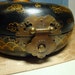 Reserved 4 DebraJowers, Chinese Dragon Phoenix Box, Black Wood Doughnut Box, Gold Asian Imagery, Brass Hardware, 1980s Classic Handpainted