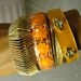 Vintage Bangles Lot, Gold Cuff Bracelet 1970s, Orange Flower, Honey Bee Bangle, Assorted Brass, 6 Bracelets, 1960s to 1990s