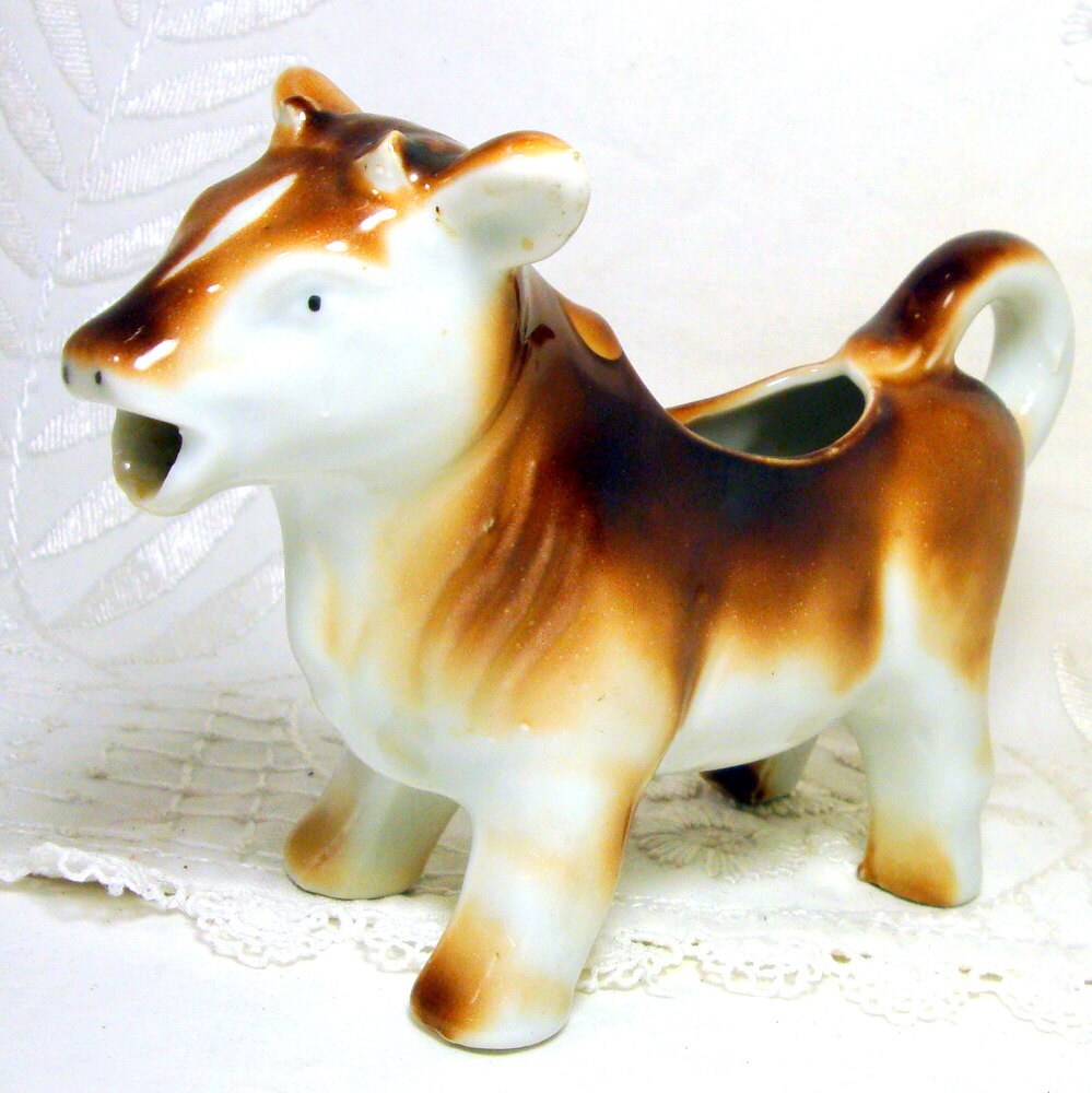 Brown Cow Creamer Occupied Japan Collectible by VintageStarrBeads