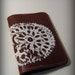 Passport Cover - Paisley Block Printed Brown Salvaged Top Grain Leather