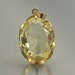 Antique Large PENDANT Yellow Glass . Unique GF Glass Stone .