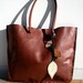 Falling Leaves Leather Tote