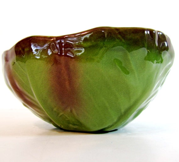 Items similar to Vintage leaf of lettuce ceramic bowl on Etsy