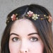 boho wreath of wired beads with sequin flowers