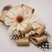 Custom order Rebecca-Ribbon and daisy hair comb with feathers