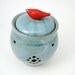 Little Birdie Garlic Keeper in Robins Egg Ready to Ship