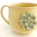 Little Flower Mug in Sage on Buttery Yellow