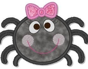 Cute Girly SPIDER Halloween Applique 4x4 5x7 6x10 Machine Embroidery Design INSTANT Download