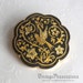Vintage Damascene Brooch - Black and Gold