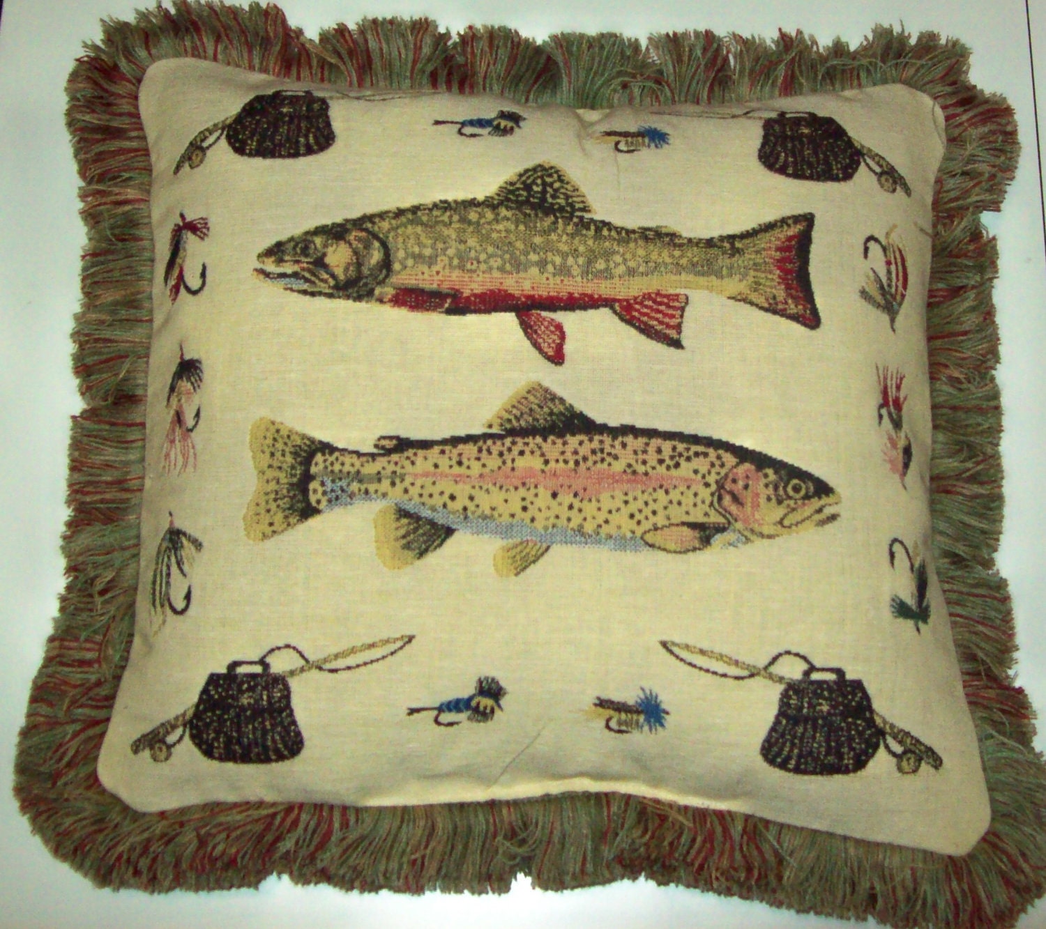 Fly Fishing Tapestry Pillow