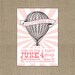 PRINTABLE Vintage Hot Air Balloon birthday party invitation