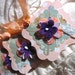 Peach Green and Purple Decorative Square Gift Tags by Pearliebird on Etsy-hang tags-purple-flower-orange-green-festive-sugar cookies