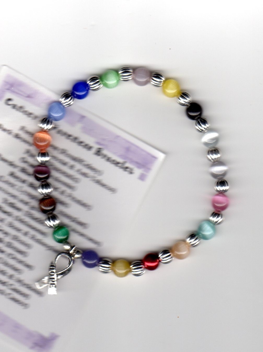 Cancer Colors Cancer Awareness Bracelet Glass 6mm by MiaBellaVita