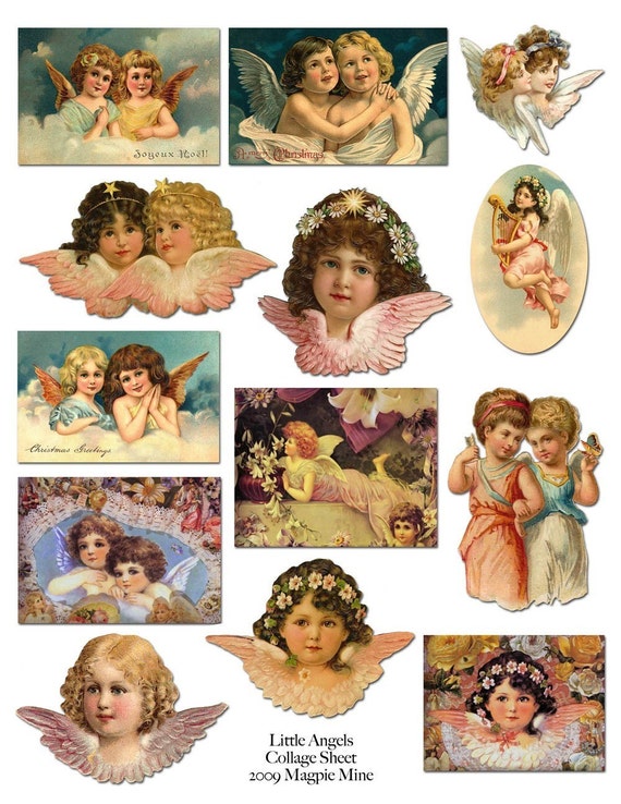 Little Victorian Angels Printable Collage Sheet Sweet