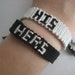 The Original HIS HERS Couples Friendship Bracelet SET, Wedding, Engagement, Original, His & Hers, Pair, Black / White