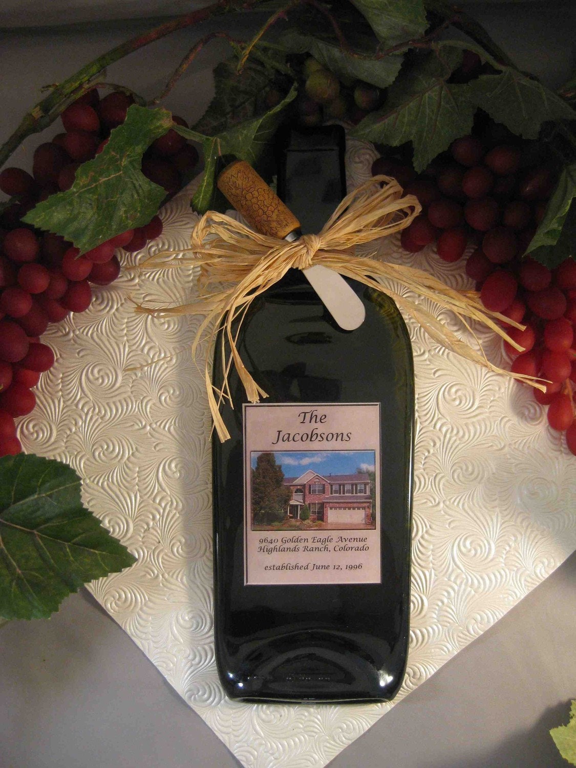 Personalized Home Wine Bottle Cheese Board