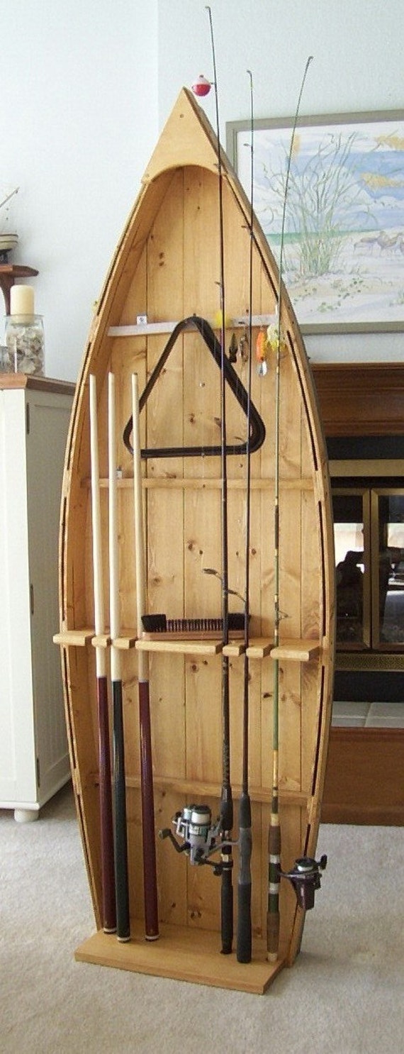 Unfinished Boat canoe Fishing Rod Display Storage Rack pole