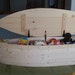 Wood Boat Toy Box Nautical Chest Hand Crafted Bookshelf canoe