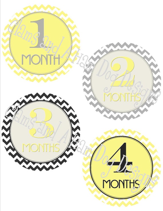 Items similar to Chevron Monthly Milestone Stickers- Gender Neutral ...