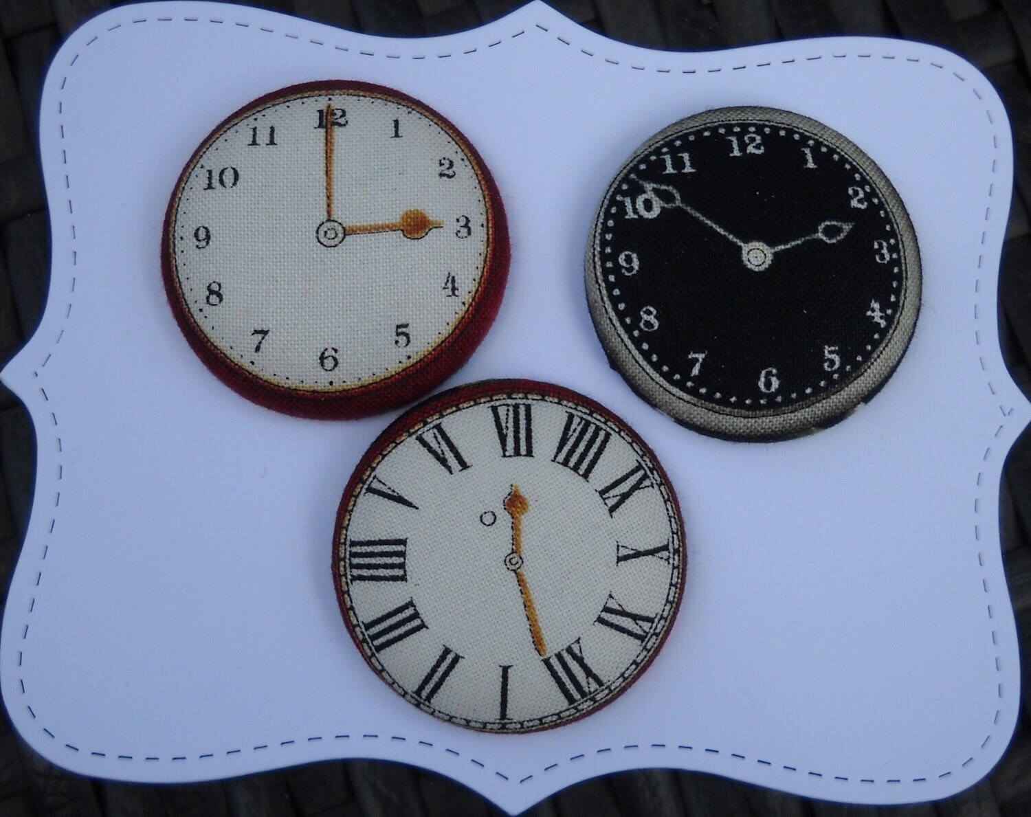 clock faces fabric covered button collection size 60
