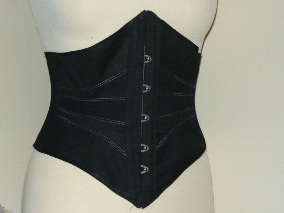 Tight Lacing Underbust Corset / Hunting Belt Black with dual