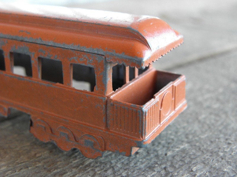 Vintage Orange Metal Train Car By Midge Toy by ArtsyFartsyFarm