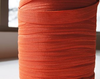 5/8" Inch Fold Over Elastic - 50 Yards of Burnt Orange FOE