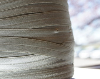 5/8" Inch Fold Over Elastic - 5 Yards of Grey FOE