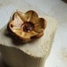 Saffron Yellow ceramic pendant fLoWER, handcarved from stoneware clay
