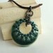 Modern Dots Pure Porcelain Ceramic Pendant, clay pendant in peacock and sage green